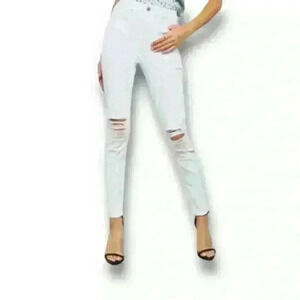 Topshop Jamie Moto Distressed Jeans Zipper and button closure Size 28